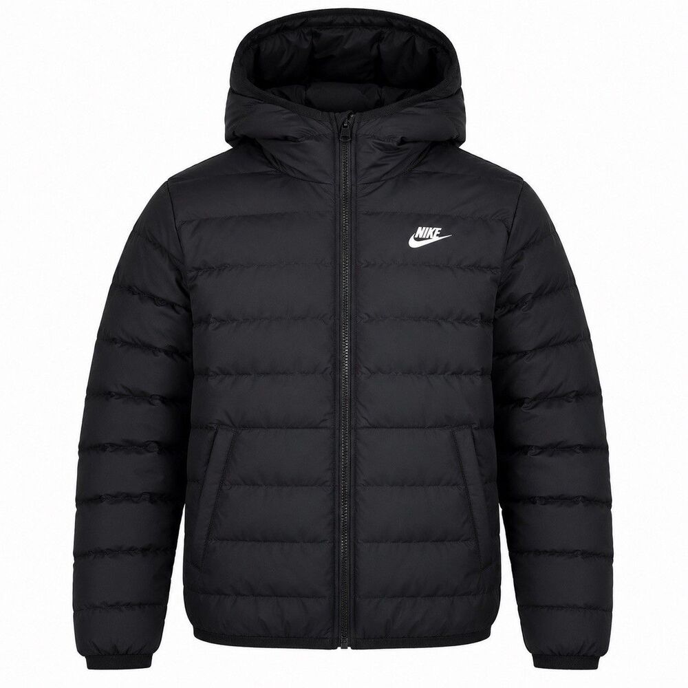 Nike Sportswear Lightweight Synthetic Fill Hooded Jacket Youth XL Black Puffer